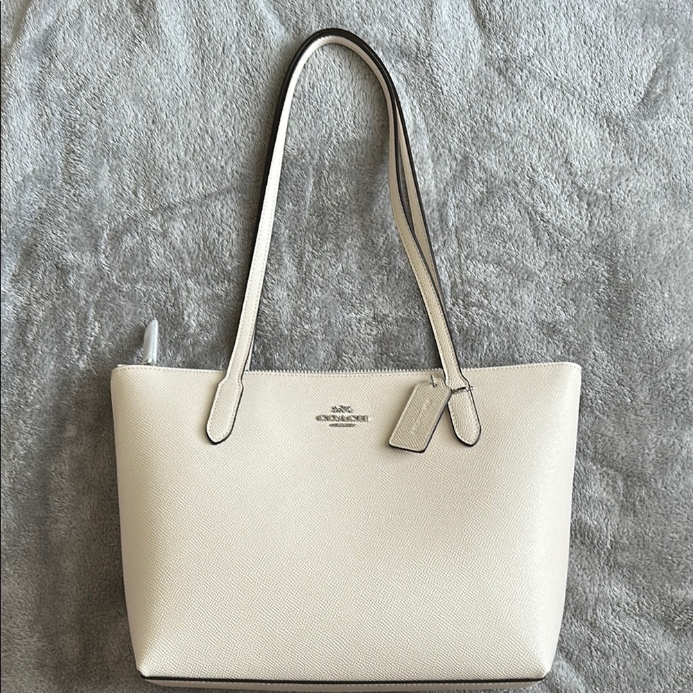 NWT Coach Cream Leather Tote